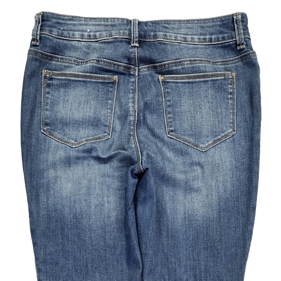 Chico's Secret Stretch Floral Embroidered Jeggings Medium Wash Boho Romantic - Picture 4 of 11